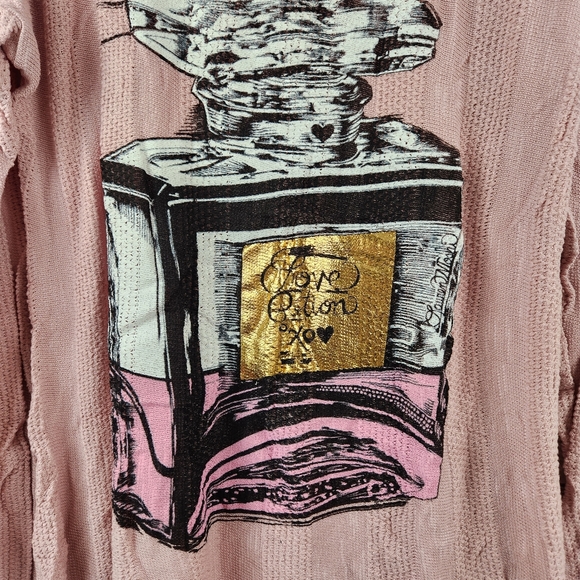 Lauren Moshi Gretta Sweater Dress Tunic Pink Love Potion Fringe Large NWT - Picture 3 of 9